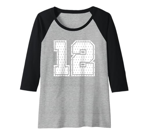 Damen Fußballtrikot Nummer 12 Sportmannschaft 12. Geburtstag Raglan von Number Uniform Team Tees