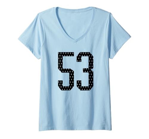 Damen Fußballtrikot Nummer 53 Sportmannschaft 53. Geburtstag T-Shirt mit V-Ausschnitt Damen Fußballtrikot Nummer 53 Sportmannschaft 53. Geburtstag T-Shirt mit V-Ausschnitt von Number Uniform Team Tees