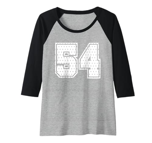 Damen Fußballtrikot Nummer 54 Sportmannschaft 54. Geburtstag Raglan von Number Uniform Team Tees