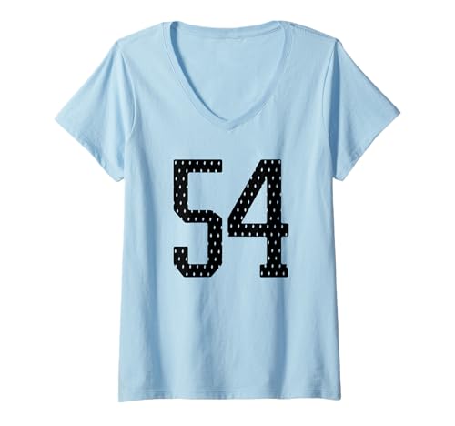 Damen Fußballtrikot Nummer 54 Sportmannschaft 54. Geburtstag T-Shirt mit V-Ausschnitt Damen Fußballtrikot Nummer 54 Sportmannschaft 54. Geburtstag T-Shirt mit V-Ausschnitt von Number Uniform Team Tees