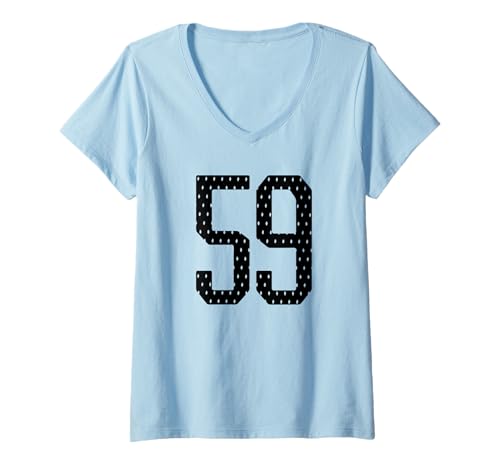 Damen Fußballtrikot Nummer 59 Sportmannschaft 59. Geburtstag T-Shirt mit V-Ausschnitt Damen Fußballtrikot Nummer 59 Sportmannschaft 59. Geburtstag T-Shirt mit V-Ausschnitt von Number Uniform Team Tees