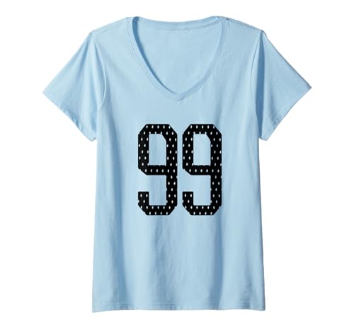 Damen Fußballtrikot Nummer 99 Sportmannschaft 99. Geburtstag T-Shirt mit V-Ausschnitt Damen Fußballtrikot Nummer 99 Sportmannschaft 99. Geburtstag T-Shirt mit V-Ausschnitt von Number Uniform Team Tees