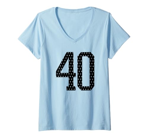 Damen Fußballtrikot mit der Nummer 40 Sportmannschaft zum 40. Geburtstag T-Shirt mit V-Ausschnitt Damen Fußballtrikot mit der Nummer 40 Sportmannschaft zum 40. Geburtstag T-Shirt mit V-Ausschnitt von Number Uniform Team Tees
