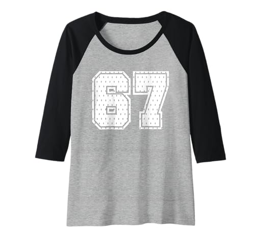 Damen Nummer 67 Sportteam 67. Trikot Six Seven Fußball Raglan Damen Nummer 67 Sportteam 67. Trikot Six Seven Fußball Raglan von Number Uniform Team Tees