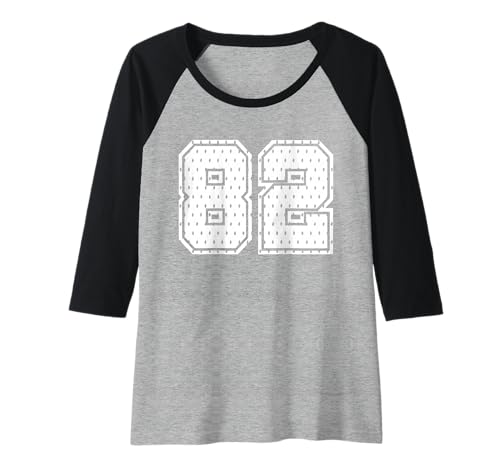 Damen Nummer 82 Sports Team 82. Trikot Varsity Geburtstag Fußball Raglan von Number Uniform Team Tees