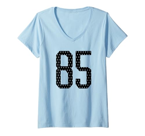Damen Nummer 85 Sportteam 85. Trikot Varsity Geburtstag Fußball T-Shirt mit V-Ausschnitt Damen Nummer 85 Sportteam 85. Trikot Varsity Geburtstag Fußball T-Shirt mit V-Ausschnitt von Number Uniform Team Tees