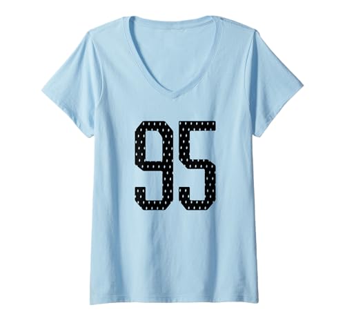 Damen Nummer 96 Sportteam 96. Trikot Varsity Geburtstag Fußball T-Shirt mit V-Ausschnitt Damen Nummer 96 Sportteam 96. Trikot Varsity Geburtstag Fußball T-Shirt mit V-Ausschnitt von Number Uniform Team Tees