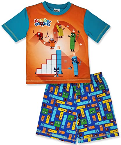 Numberblocks Orange - Unisex Schlafanzug mit Kurzarm für Kinder - 5-6 Jahre: 116cm von Numberblocks