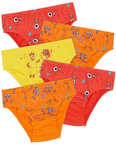 Numberblocks 5er-Pack Slips aus 100% Baumwolle, Mehrfarbig, 6-7 Jahre von Numberblocks