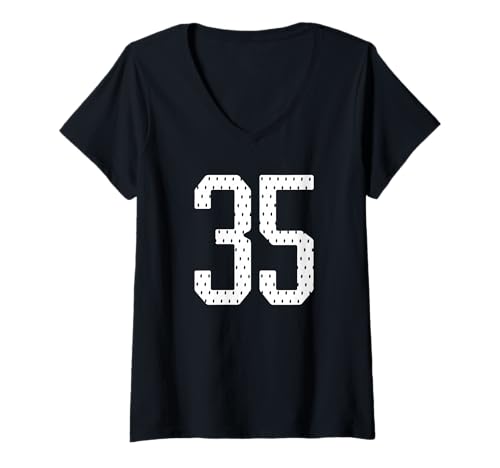 Damen Fußballtrikot Nr. 35 Sportmannschaft 35. Geburtstag T-Shirt mit V-Ausschnitt Damen Fußballtrikot Nr. 35 Sportmannschaft 35. Geburtstag T-Shirt mit V-Ausschnitt von Numbered Team Uniform Style Apparel