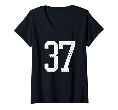 Damen Fußballtrikot Nr. 37 Sportteam 37. Geburtstag T-Shirt mit V-Ausschnitt Damen Fußballtrikot Nr. 37 Sportteam 37. Geburtstag T-Shirt mit V-Ausschnitt von Numbered Team Uniform Style Apparel