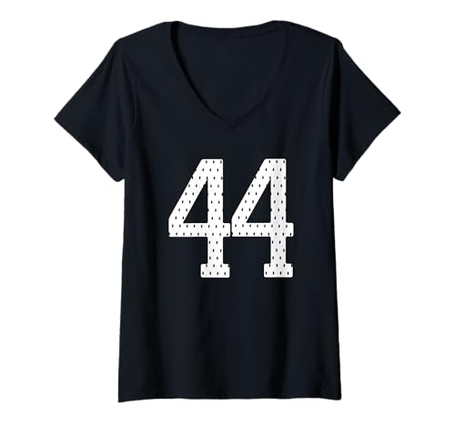 Damen Fußballtrikot Nr. 44 Sportmannschaft 44. Geburtstag T-Shirt mit V-Ausschnitt Damen Fußballtrikot Nr. 44 Sportmannschaft 44. Geburtstag T-Shirt mit V-Ausschnitt von Numbered Team Uniform Style Apparel