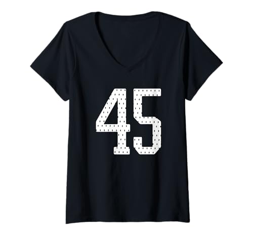 Damen Fußballtrikot Nr. 45 Sportmannschaft 45. Geburtstag T-Shirt mit V-Ausschnitt Damen Fußballtrikot Nr. 45 Sportmannschaft 45. Geburtstag T-Shirt mit V-Ausschnitt von Numbered Team Uniform Style Apparel