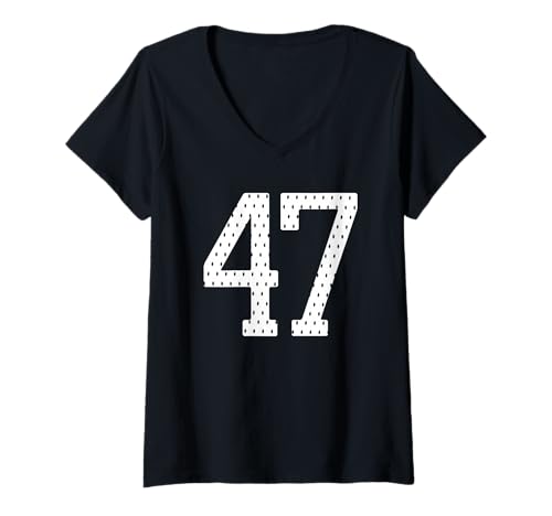 Damen Fußballtrikot Nr. 47 Sportmannschaft 47. Geburtstag T-Shirt mit V-Ausschnitt Damen Fußballtrikot Nr. 47 Sportmannschaft 47. Geburtstag T-Shirt mit V-Ausschnitt von Numbered Team Uniform Style Apparel