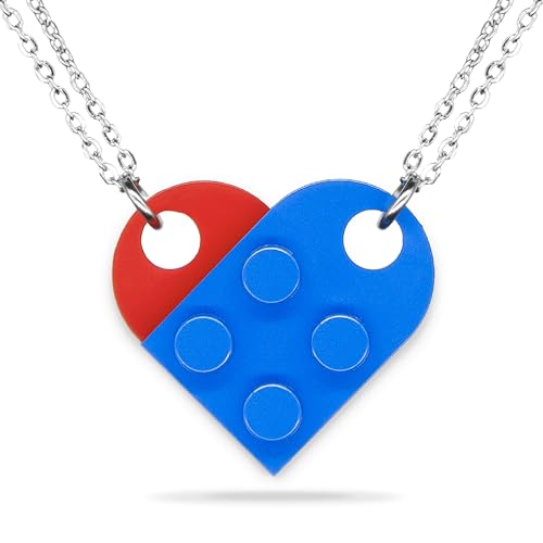 NumeroPhi 2 originelle Halsketten für Paare | Echte Ziegelsteine | Herzkette Bräutigam | Idee Valentinstag Jahrestag Bricks, One Size, Edelstahl, Nicht zutreffend von NumeroPhi
