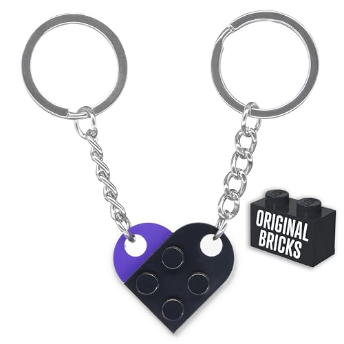 NumeroPhi - Schlüsselanhänger Partner Herz Original, Schlüsselanhänger Paar, Couple Keychain Zwei Herzen, Ideen für Jahrestag von NumeroPhi