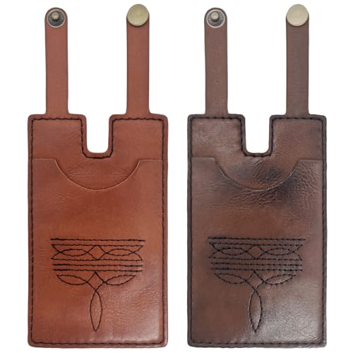 Numfog Stiefelgeldbörse für Damen, Westernstiefeltasche mit Druckknopfverschluss, Lederstiefelgeldbörse, Kreditkartenfach, Braun + Tawny, 2psc, modisch Numfog Stiefelgeldbörse für Damen, Westernstiefeltasche mit Druckknopfverschluss, Lederstiefelgeldbörse, Kreditkartenfach, Braun + Tawny, 2psc, modisch von Numfog