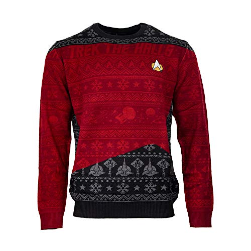 Numskull Unisex Star Trek The Halls Offizieller Strick, klein – hässliche Neuheit Weihnachtspullover Geschenk, S von Numskull