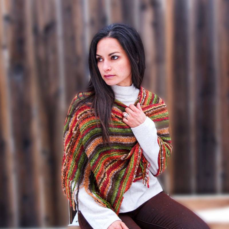 Handgewebter Schal Aus Baby Alpaka Wolle Oversized Schal, Made in Peru von NunaTrends