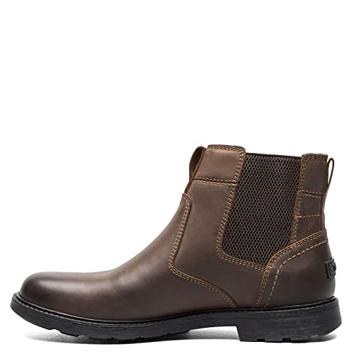 Nunn Bush 1912 Chelsea-Stiefel für Herren, einfarbig, Leder, zum Überziehen, mit Scotchguard Defender Chelsea-Stiefel, Braun, 8 Wide von Nunn Bush