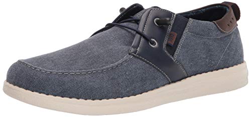 Nunn Bush Herren Brewski Moc Toe Slip-on Canvas Knit Loafer mit elastischem Bungee Slipper, Navy, 44 EU von Nunn Bush