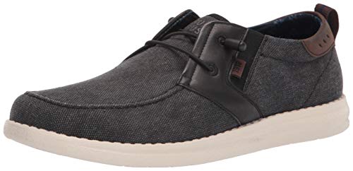 Nunn Bush Herren Brewski Moc Toe Slip-on Canvas Knit Loafer mit elastischem Bungee Slipper, schwarz, 44 EU Weit von Nunn Bush