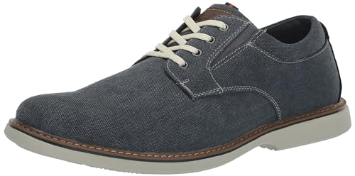 Nunn Bush Herren Otto Canvas Plain Toe Schnürschuh Oxford, Blau, 44 EU Weit von Nunn Bush