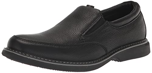 Nunn Bush Herren Otto Mokassin Toe Slip on Leder Loafer mit leichter Sohle, Schwarz, 12 X-Wide von Nunn Bush