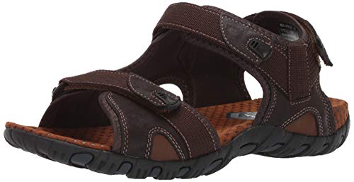 Nunn Bush Herren Rio Bravo Three Strap Outdoor Sport River Sandal with Hook and Loop Verschluss, braun, 41 EU Weit von Nunn Bush