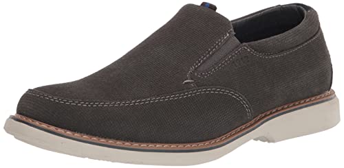 Nunn Bush Men's Otto Moccasin Toe Slip On Leather Loafer with Lightweight Sole, Gray, 9 Wide von Nunn Bush