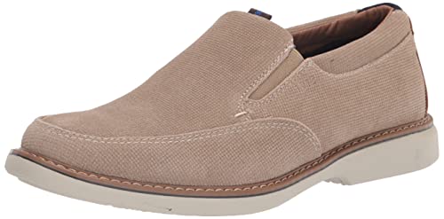 Nunn Bush Men's Otto Moccasin Toe Slip On Leather Loafer with Lightweight Sole, Stone, 9 Wide von Nunn Bush