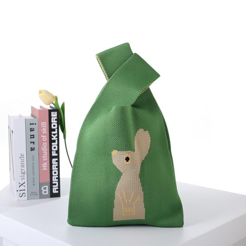Nunubee Adorable-Kaninchen Gestickte Canvas-Tote - Bag- Eco-Friendly & Niedliche Design für den Täglichen Gebrauch，20 * 35CM von Nunubee