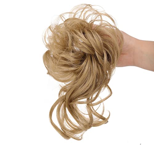 Nunubee Haarteil Messy Bun Haargummis Frauen Mädchen Haarverlängerung Bun Curly Wellig Schwarz Braun 9Inch von Nunubee