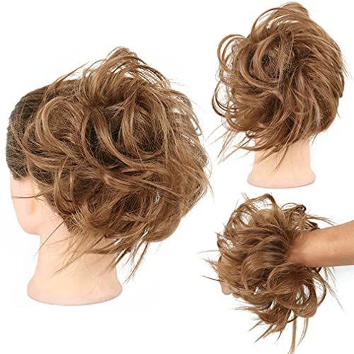 Nunubee Klaue Messy Bun Haarteile Clip Welliges Lockiges Haar Chignon Clip Haarteile Donut Haarknoten Synthetisches Haar Pferdeschwanz Frauen Mädchen 5Inch von Nunubee