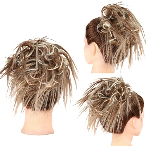 Nunubee Klaue Messy Bun Haarteile Clip Welliges Lockiges Haar Chignon Clip Haarteile Donut Haarknoten Synthetisches Haar Pferdeschwanz Frauen Mädchen 5Inch von Nunubee