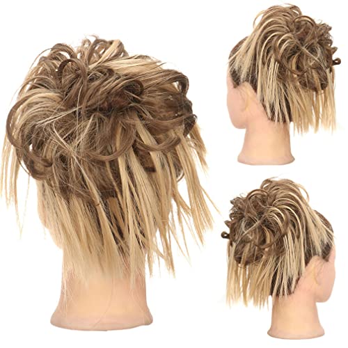 Nunubee Klaue Messy Bun Haarteile Clip Welliges Lockiges Haar Chignon Clip Haarteile Donut Haarknoten Synthetisches Haar Pferdeschwanz Frauen Mädchen 5Inch von Nunubee