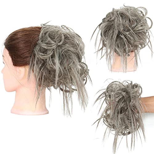 Nunubee Klaue Messy Bun Haarteile Clip Welliges Lockiges Haar Chignon Clip Haarteile Donut Haarknoten Synthetisches Haar Pferdeschwanz Frauen Mädchen 5Inch von Nunubee