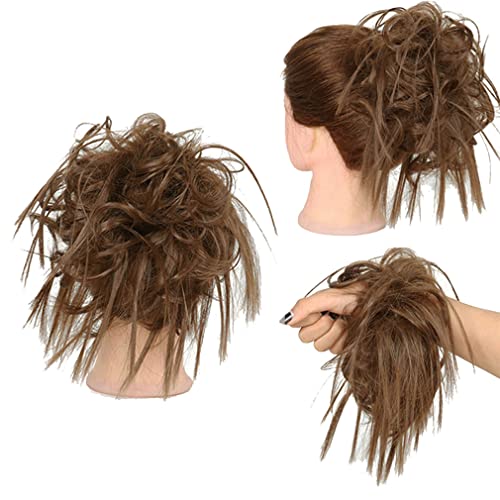 Nunubee Klaue Messy Bun Haarteile Clip Welliges Lockiges Haar Chignon Clip Haarteile Donut Haarknoten Synthetisches Haar Pferdeschwanz Frauen Mädchen 5Inch von Nunubee