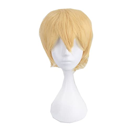 Nunubee Kurze Bob-Haar-Perücken Bonbonfarbene Kostüm-Cosplay-Perücken Tägliche Partydekorationen, Golden 12Inch von Nunubee