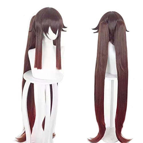 Nunubee Side Bangs Stilvolle lange große gewellte lockige Cosplay-Party-Perücke, Braun # 15,43 Zoll von Nunubee