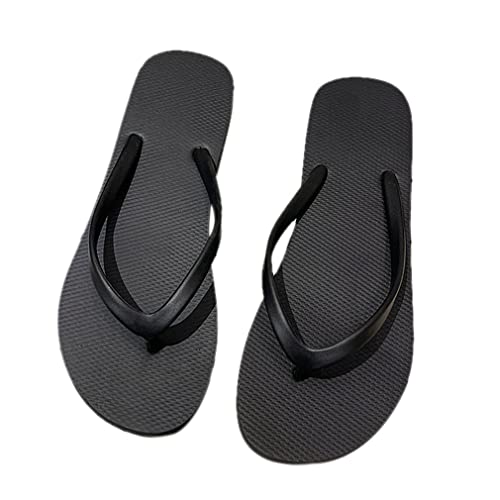 Nunubee Sommer Neue Koreanische Version Von Flachen Flip-Flops Weibliche Flut Schwarz Einfache Einfarbige Clip-On Strand Hausschuhe von Nunubee