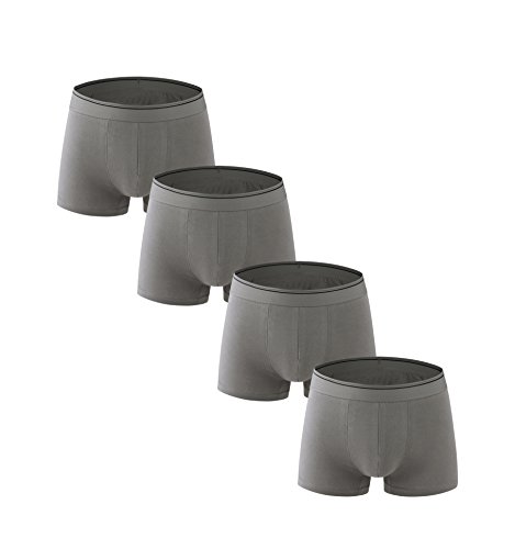 Nuofengkudu 4er Pack Herren Boxershorts Übergrößen Baumwoll Elasthan Unterhosen Unterhosen Underwear Oberteile Flexible Weich Unterwäsche(Dunkelgrau,7XL) von Nuofengkudu