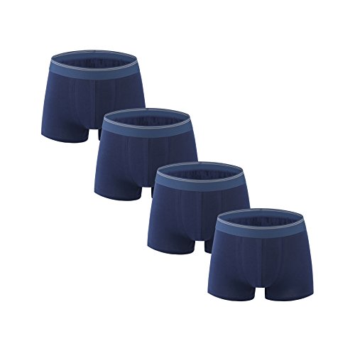 Nuofengkudu 4er Pack Herren Boxershorts Übergrößen Baumwoll Elasthan Unterhosen Unterhosen Underwear Oberteile Flexible Weich Unterwäsche(Navy Blau,8XL) von Nuofengkudu