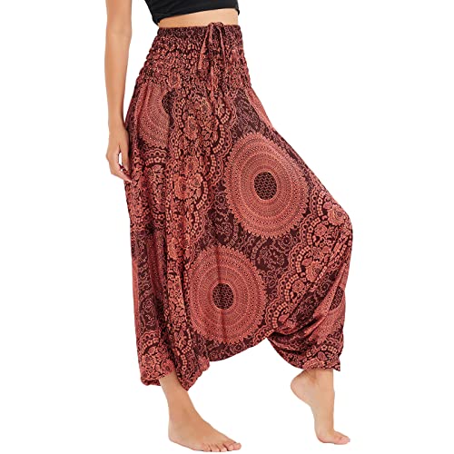 Nuofengkudu Damen Tiefer Schritt Hippie Haremshose Baggy Bunte Harem Jumpsuit Viskose Hose Leicht Dünn Luftig Wahrsagerin Kostüm Hosen Sommerhose Yogahose Haushose Einheitsgröße Rosen Orange Nuofengkudu Damen Tiefer Schritt Hippie Haremshose Baggy Bunte Harem Jumpsuit Viskose Hose Leicht Dünn Luftig Wahrsagerin Kostüm Hosen Sommerhose Yogahose Haushose Einheitsgröße Rosen Orange von Nuofengkudu