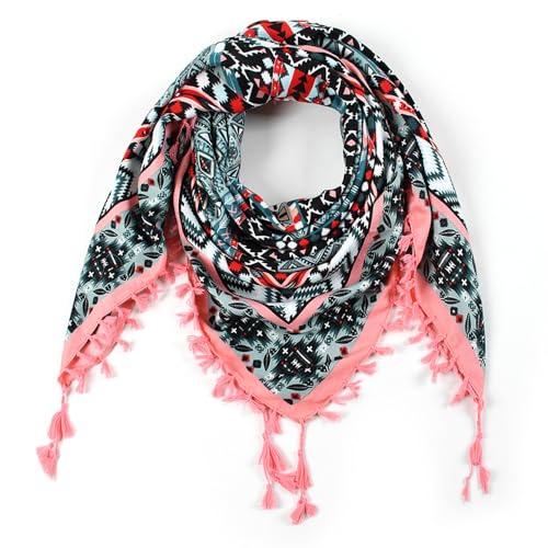 Nuofengkudu Schals Damen Umschlagtuch Retro Floral Ethno Drucken Große Platz Nacken Wärmer Schal mit Quaste Schalcape Wraps 110 * 110CM X-Farbe 45 Nuofengkudu Schals Damen Umschlagtuch Retro Floral Ethno Drucken Große Platz Nacken Wärmer Schal mit Quaste Schalcape Wraps 110 * 110CM X-Farbe 45 von Nuofengkudu