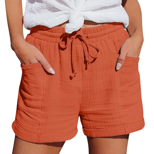 Nuoke Strandkleid Damen, Sommer Leinen Musselin Kurze Hose Beach Mit Taschen Mode Lässige Stoffhose Freizeit Stretch Gerades Bein Kordelzug Leinenhose Nuoke Strandkleid Damen, Sommer Leinen Musselin Kurze Hose Beach Mit Taschen Mode Lässige Stoffhose Freizeit Stretch Gerades Bein Kordelzug Leinenhose von Nuoke