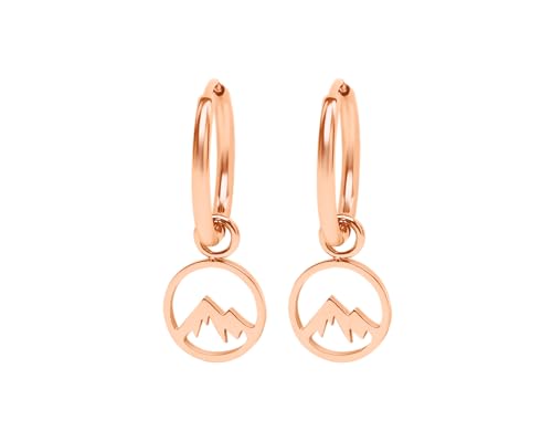 Nuoli® Berg Creolen Rosegold (Durchmesser: 10mm) Ohrringe für Frauen & Mädchen, aus Edelstahl von Nuoli