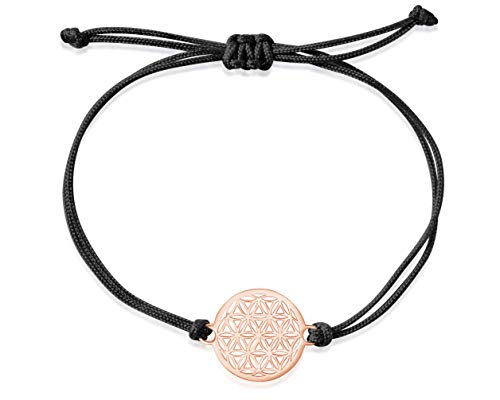 Nuoli® Blume des Lebens Armband Damen Rosegold (14-20 cm verstellbar) Lebensblume Armbändchen für Frauen & Mädchen von Nuoli