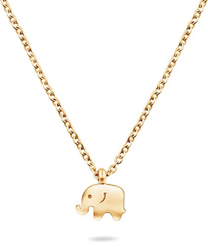 Nuoli® Elefanten Kette Damen Gold (45 cm) Glücksbringer Halskette für Frauen von Nuoli