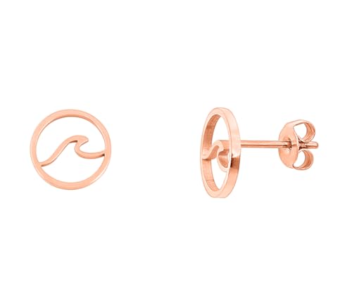 Nuoli® Welle Ohrringe Rosegold (Durchmesser: 10mm) Ohrstecker für Frauen & Mädchen, aus Edelstahl Nuoli® Welle Ohrringe Rosegold (Durchmesser: 10mm) Ohrstecker für Frauen & Mädchen, aus Edelstahl von Nuoli